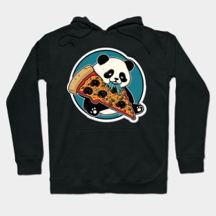 Cute Lovely Panda Eats Pizza Hoodie